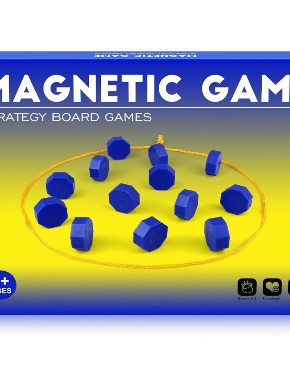 Magnetic Chess Game with Full-Size Stones, Magnet Game with String